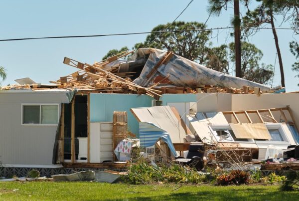 What happens to the debris after a mobile home is demolished