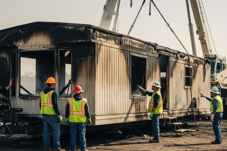 Removing a Fire-Damaged Mobile Home Safety & Disposal Guide