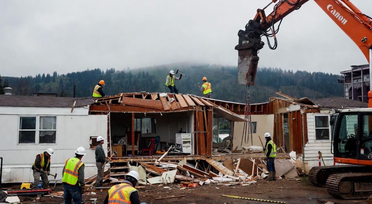 How to Safely Demolish a Storm-Damaged Mobile Home in Washington