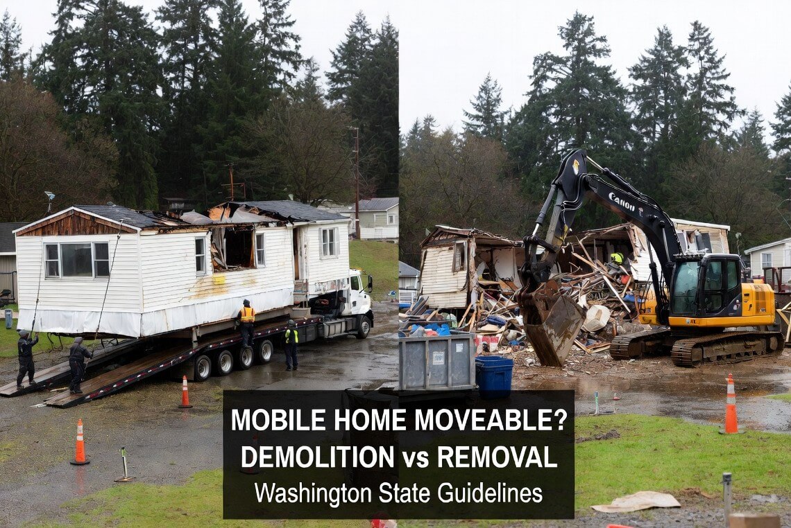 Is Your Mobile Home Moveable? Demolition vs. Removal in Washington State